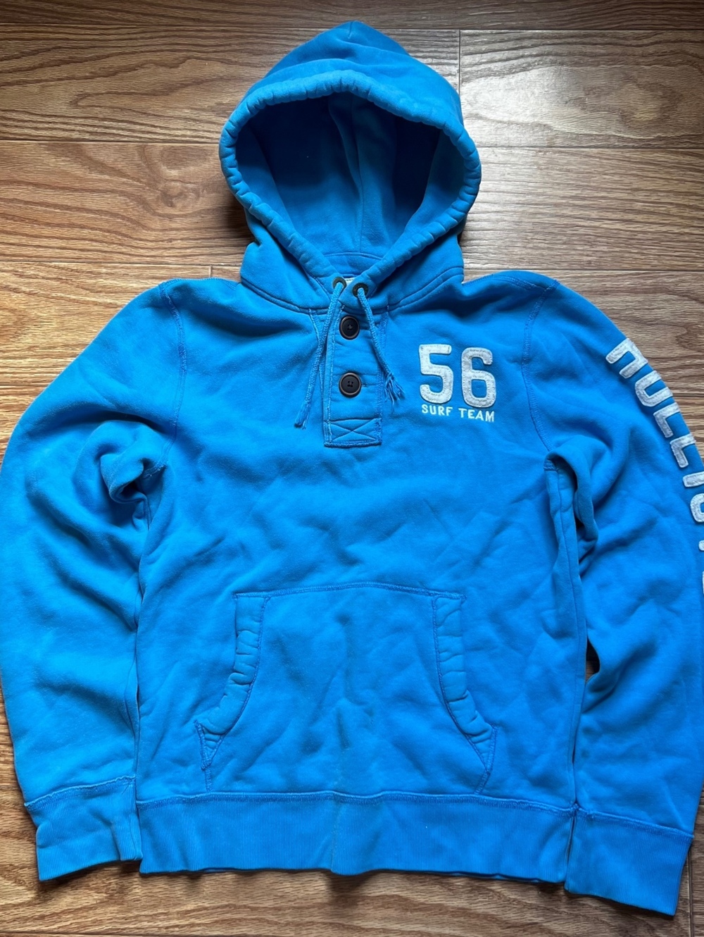 y2k vintage hollister surf hoodie blue skater henley pullover